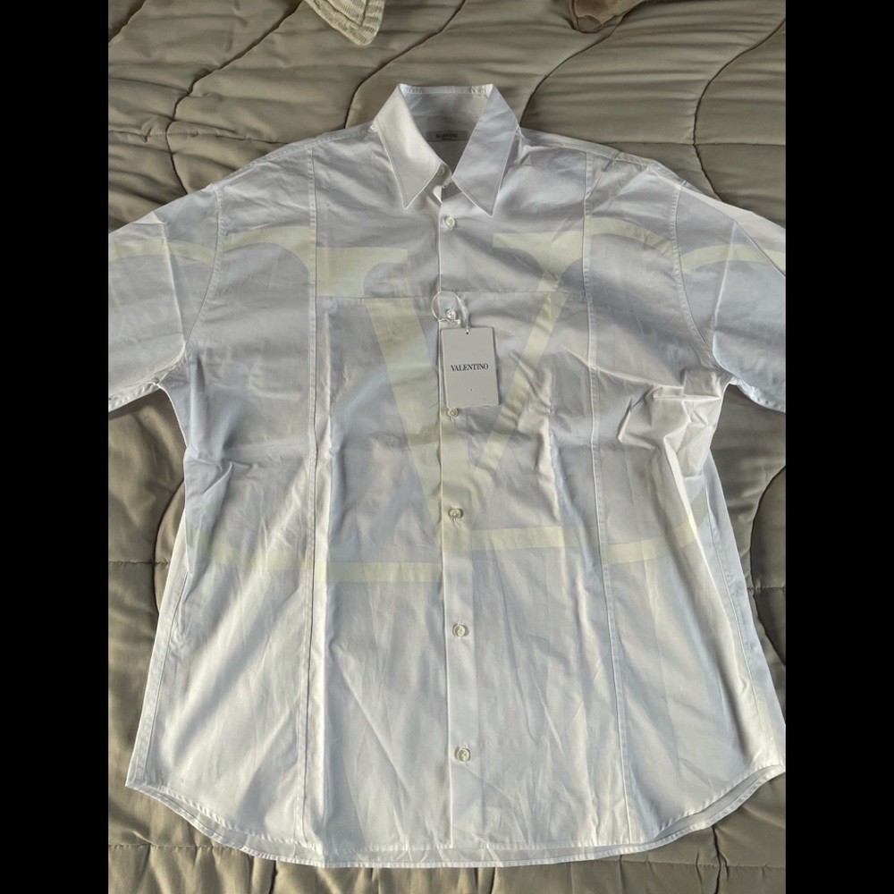 Valentino Mens VLOGO Deconstructed Oversized Shirt - Picture 2 of 7
